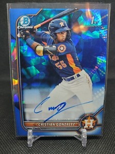 2022 Bowman Chrome 1st Cristian Gonzalez Sapphire AUTO BSPA-CG RC Houston Astros