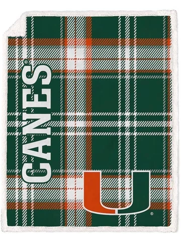 Miami Hurricanes NCAA 50'' x 60'' Fleece Sherpa Throw Blanket-F48706267 Cover