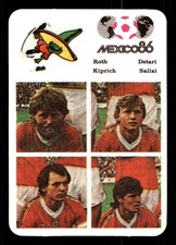 #M084 ROTH, DETARI, KIPRICH, SALLAI 1986 Calendar Soccer Card
