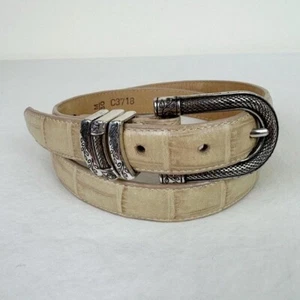 Brighton Vintage Beige Leather Belt - Bild 1 von 8