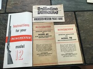 Lot Of Vintage Winchester Instruction And Ballistics Manuals Model 61 Model 70