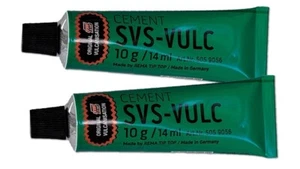 2er-Pack TIPTOP GUMMILÖSUNG VULKANISIERLÖSUNG SVS-VULC 10g/14ml Fahrradflickzeug - Bild 1 von 2