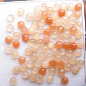 Lote de 86 piezas de piedras preciosas sueltas cabujón redondo piedra lunar melocotón natural de 25,00 quilates 4 mm - Imagen 1 de 2