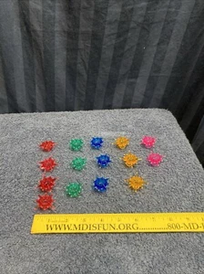 Vintage Lot 14 Starburst Christmas Light Reflectors Bright Plastic MCM      A5 - Picture 1 of 11