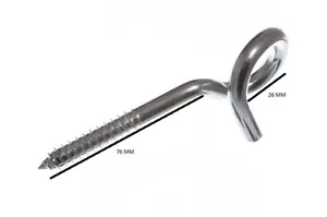 Pigtail Swing Hammock Screw In Hook 130mm L BZP Zinc Plated Steel With Pack 20 - Picture 1 of 1