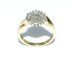 Ladies Women's 9ct yellow gold & diamond cluster ring size J 1/2