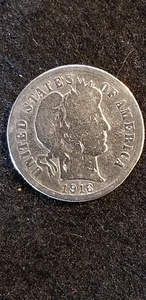 Moneda de diez centavos Barber 1916 90 % plata #2 - Imagen 1 de 8