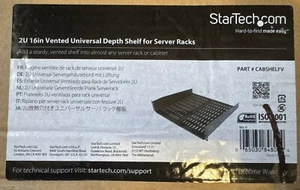 STARTECH 2U 16in VENTED UNIVERSAL DEPTH SHELF FOR SERVER RACKS - NEW - Picture 1 of 4