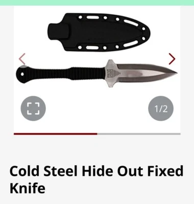 Cold Steel Hide Out Fixed Knife 49NDE - Black, 3"Blade / 3.5" Handle - Image 1 of 3