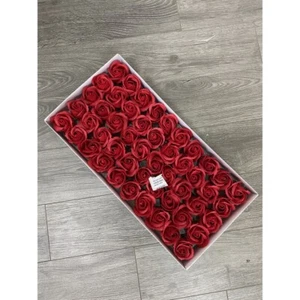 50 pcs 3 Layers Artificial Rose Soap Flowers Head - Red - Picture 1 of 2