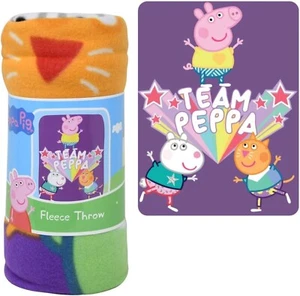 Peppa Pig Throw Blanket 45" x 60" Team Peppa Suzy Sheep Candy Cat Purple Stars - Picture 1 of 1