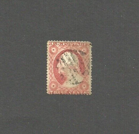 US Scott #26, Type III, three-cent Washington, brownish-carmine, VF/XF centering Cover