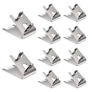 10 Pcs Refrigerator Shelf Clips Stainless Steel Freezer Shelf Clips for Cooler - Picture 1 of 8