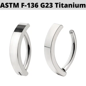 14G 1/2" Titanium Hinged Belly Clicker Hoop Hinged Floating Navel Ring Jewelry - Picture 1 of 3