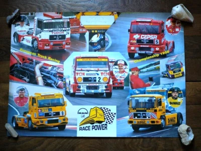 Affiche Poster Camion MAN Truck Racing Power Championship 1998 Roulé 70 X 50 cm - Photo 1/3