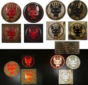 Reflective IR USA Flag Navy Seals Team Hook Loop Patch Backing Fastener Badge - Picture 1 of 20