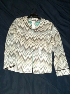 NWT Chico's Women's 2 (12) Shimmer Kat's Meow Sequin Jewel Jacket Seascape - Picture 1 of 5