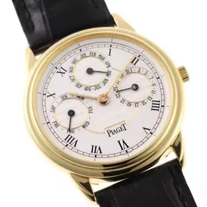 PIAGET Gouverneur 15959 Automatik Cal.8530 Silber Zifferblatt Gelbgold Herrenuhr - Bild 1 von 9