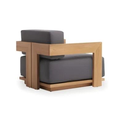 Sofá silla de exterior de teca The Tetra Premium Foto 1 de 4