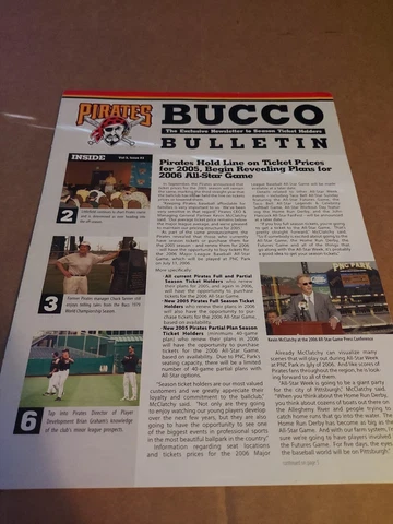 2004 Pittsburgh Pirates BuccoBulletin Exclusive Newsletter Season Ticket Holders Cover