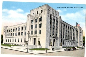 Postcard Post Office Wichita Kansas Located Between Third & Main - Picture 1 of 2