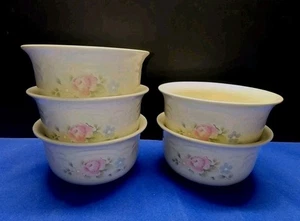 5 Pfaltzgraff Tea Rose 6" Everything Bowl Chili Soup Cereal Bowls U.S.A. - Picture 1 of 7