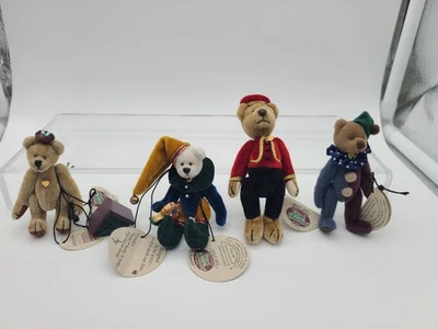 GANZ Cottage Collectibles Miniature Bears - Bird Watcher, Toymaker, Bellhop & Joker