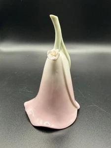 Vintage Calla Lily Porcelain Dinner Bell 4.5” Pink Elegant - Picture 1 of 7