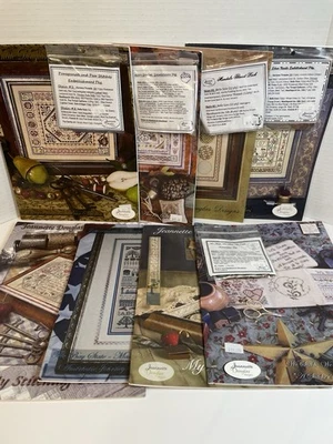 Jeannette Douglas Designs Cross Stitch Sampler Pattern Book & Embellishments Lot - Image 1 of 4