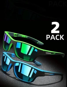 2 Packungen Sonnenbrillen für Herren, leichte Sonnenbrillen mit UV-Schutz - Bild 1 von 6