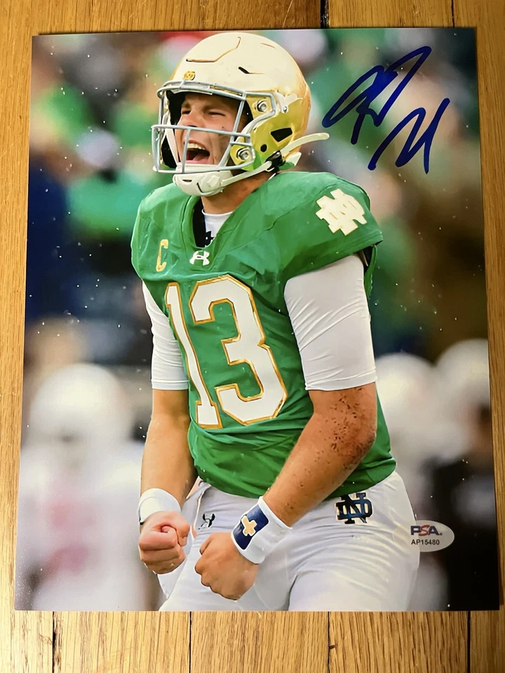 Riley Leonard Signed 8x10 Notre Dame Fighting Irish PSA WITNESS COA - Image 1 of 1