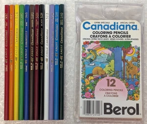 12 Berol Eagle Canadiana Colored Pencil Crayon Unsharpened in PVC Case 1970s Set - Picture 1 of 10