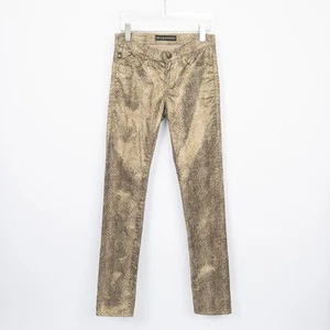Rock & Republic Berlin Skinny-Jeans Metallic Schlangenmuster Gold Größe 0M - Bild 1 von 12