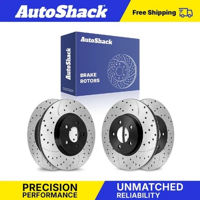 Front Rear Drilled Slotted Brake Rotors for 2005-2010 Ford Mustang 4.0L V6 Foto 1 de 4