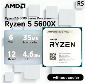 AMD Ryzen 5 5600X CPU (4.6GHz, 6 Cores, 12 Thread, AM4 Socket)  NEW - Afbeelding 1 van 2