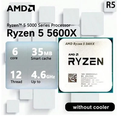 AMD Ryzen 5 5600X CPU (4.6GHz, 6 Cores, 12 Thread, AM4 Socket)  NEW - Image 1 of 2
