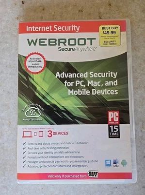 Webroot SecureAnywhere Internet Security - Full Version for Windows & Mac NEW - Image 1 of 3
