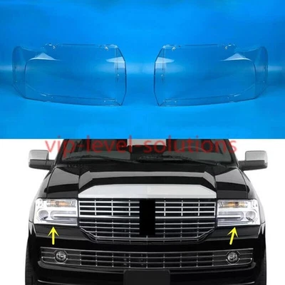 Para Lincoln Navigator 2007-2014 Un par de lentes de faros cubierta transparente + sellador Foto 1 de 4