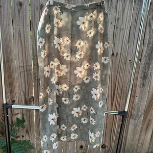 KC Spencer - Green floral midi cottagecore skirt - Size 14 - Picture 1 of 5