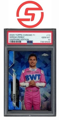 2020 TOPPS CHROME SAPPHIRE FORMULA 1 #13 SERGIO PEREZ PSA 10 - Image 1 of 2