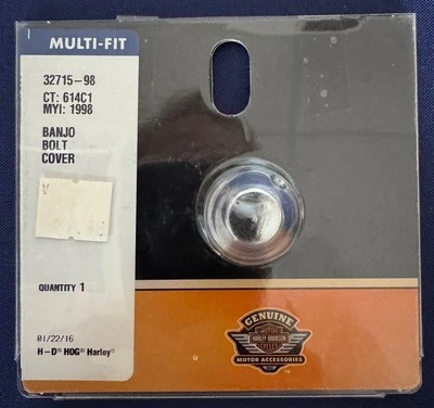 Harley-Davidson 32715-98 Banjo Bolt Cover (Caja C) Foto 1 de 2