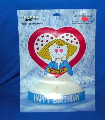 MIP VTG 1988 HONEYCOMB TISSUE PAPER ART KID OF YEAR BIRTHDAY PARTY CENTERPIECE - Image 1 of 3