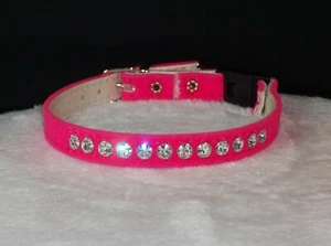 Estrás Gatito Cuello de Gato Banda Separativa Joyas de Cristal Terciopelo Rosa ¡Bling! - Imagen 1 de 8