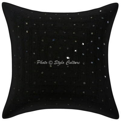 Embroidered Cushion Cover Mirror Throw Pillow Case Hippie Gypsy Home Decor - Image 1 of 4