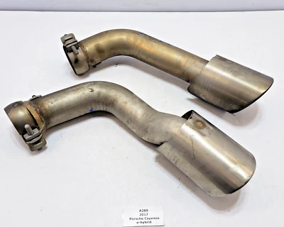 ✅ 15-18 OEM Porsche Cayenne 958 Rear Right Passenger Exhaust Muffler Pipe SET - Image 1 of 4