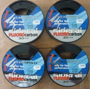 lot 4 bobines Tecnofish Sideral Fluorocarbon peche carnassier leurre brochet b - Photo 1/2