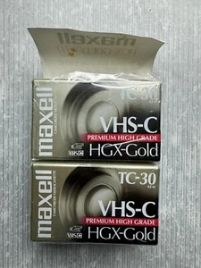 MAXELL TC-30 VHS-C HGX-Gold Blank Video Tape LOT/2 NEW - Picture 1 of 2