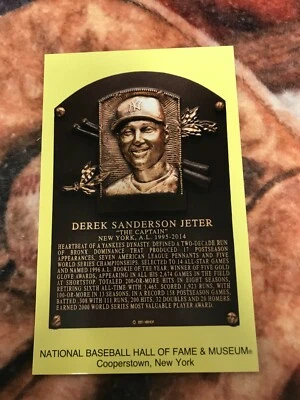 Postal Derek Jeter - Placa de inducción al Salón de la Fama del Béisbol - 2021-2020 Foto 1 de 2