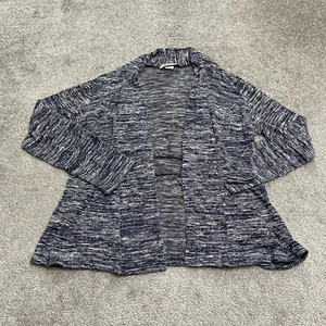 Carol Rose Open Cardigan Sweater Women Small Heather Blue Midweight Stretch Soft - Picture 1 of 10