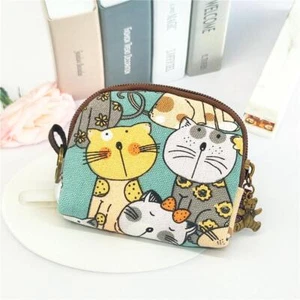 Canvas Cartoon Keychain Wallet & Coin Purse for Women, Kids, & Girls - Picture 1 of 31